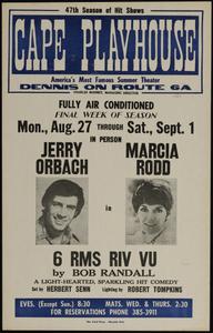 In person Jerry Orbach, Marcia Rodd in 6 Rms Riv Vu by Bob Randall
