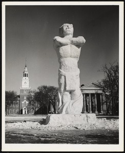 Theme ice statue. "Fire & Ice," Dartmouth College 1957 Winter Carnival