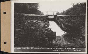 Beaver Brook at Pepper's mill pond dam, Ware, Mass., 8:40 AM, Jun. 22, 1936