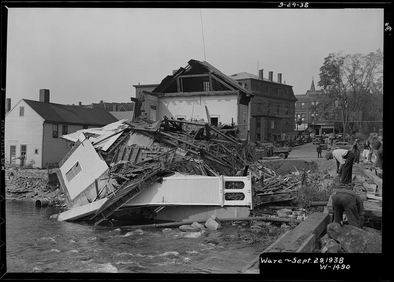 Ware Fire Department, fire station, south side after collapse, Ware ...