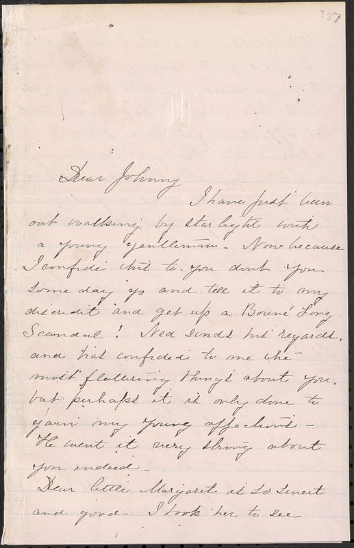 Letter from Mary W. Glover to John D. Long, 1874