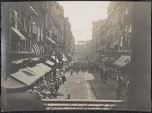 Parade from window of clothing co.