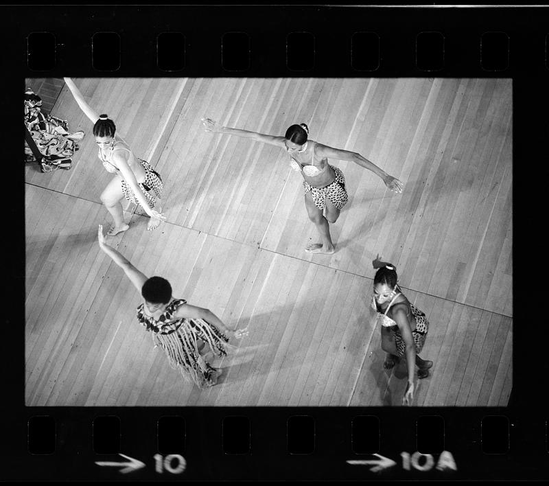 Elma Lewis' dancers perform at City Hall, Boston City Hall