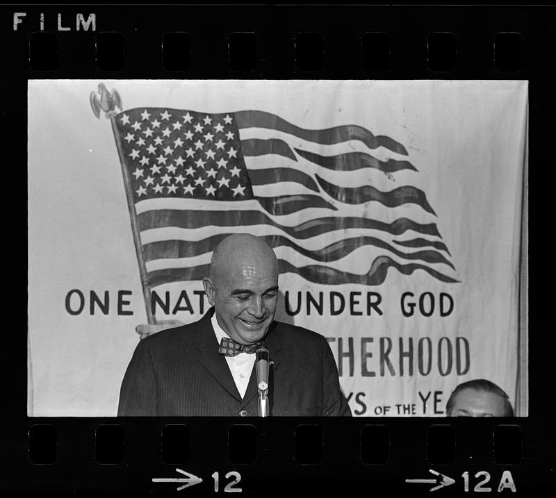 Manchester Union-Leader publisher William Loeb makes speech, Beverly