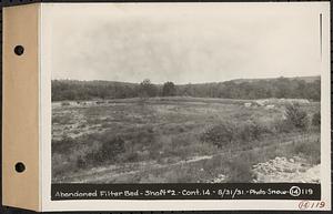 Contract No. 14, East Portion, Wachusett-Coldbrook Tunnel, West Boylston, Holden, Rutland, abandoned filter bed, Shaft 2, Holden, Mass., Aug. 31, 1931