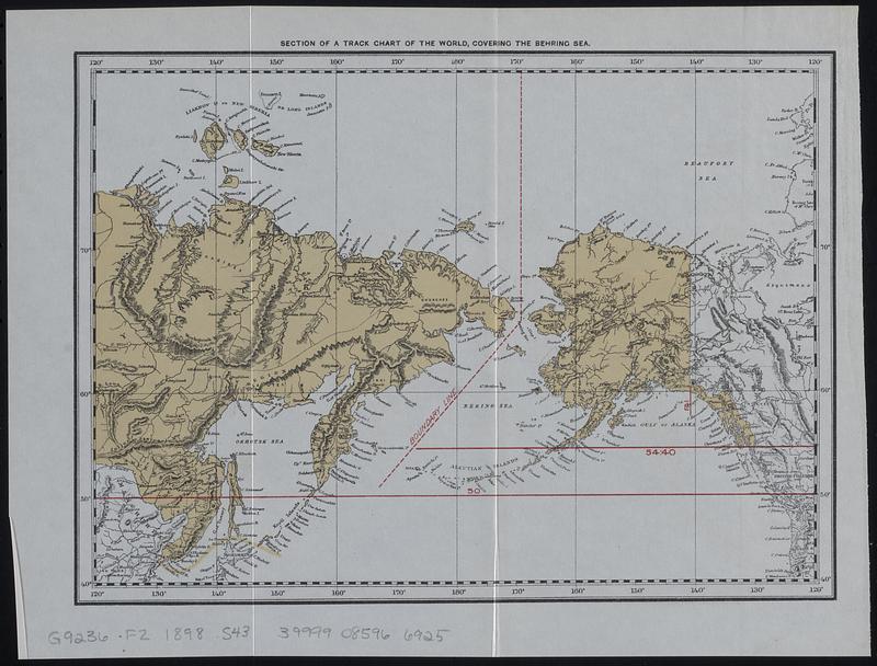 Section of a track chart of the world, covering the Behring Sea