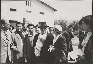 Serge Koussevitzky with a group of people