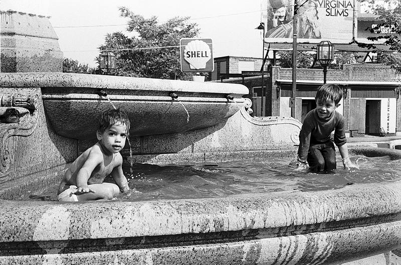 Wading in Stebbins Fountain