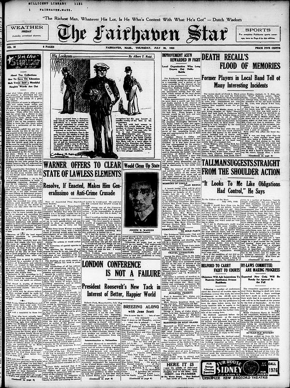 The Fairhaven Star. July 20, 1933 - Digital Commonwealth