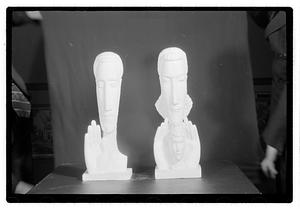 Modern art c/o Collier Copies of oils & watercolor & 2 statues