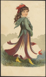 Girl dressed in a flower as a dress.