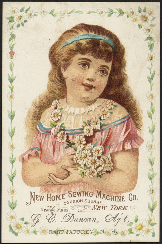 New Home Sewing Machine Co. 30 Union Square, New York and Orange Mass