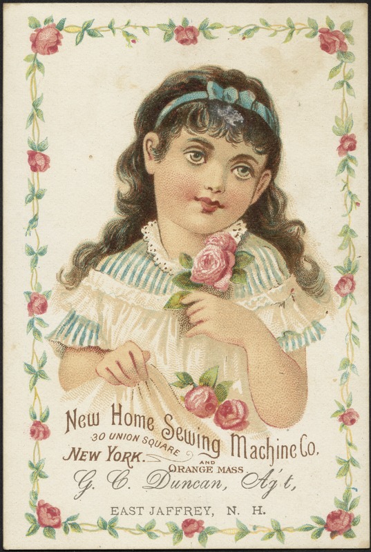 New Home Sewing Machine Co. 30 Union Square, New York and Orange Mass.
