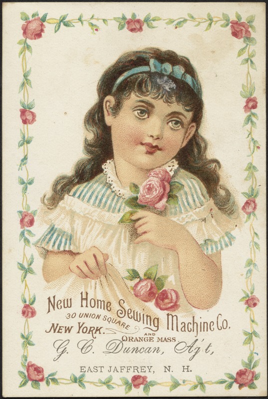 New Home Sewing Machine Co. 30 Union Square, New York and Orange Mass