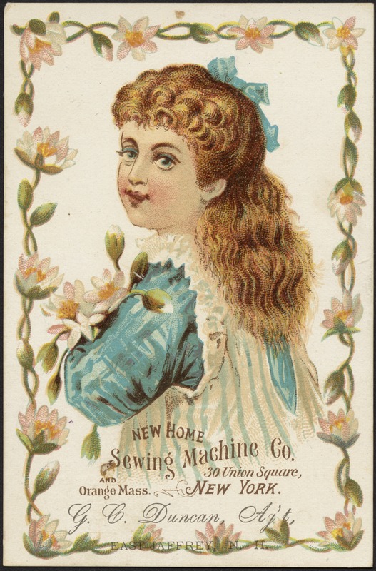 New Home Sewing Machine Co. 30 Union Square, New York and Orange Mass