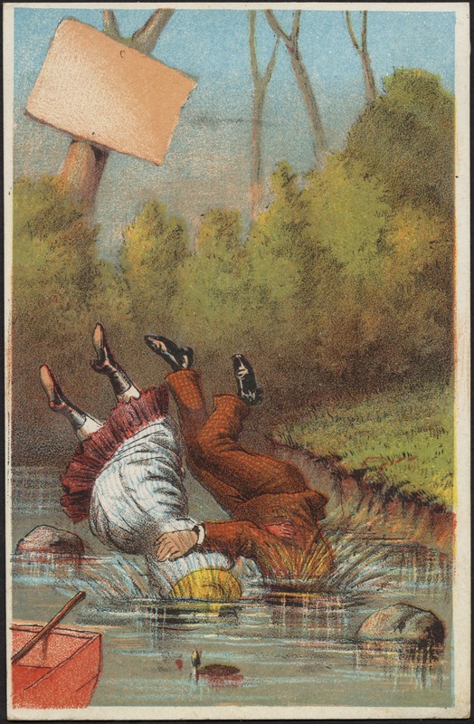 woman falling into water