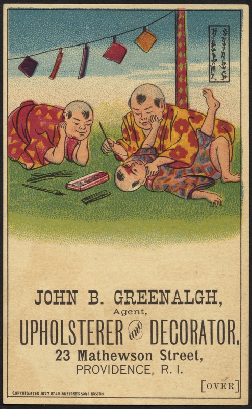 John B. Greenalgh, agent, upholsterer and decorator, 23 Mathewson Street, Providence, R. I.