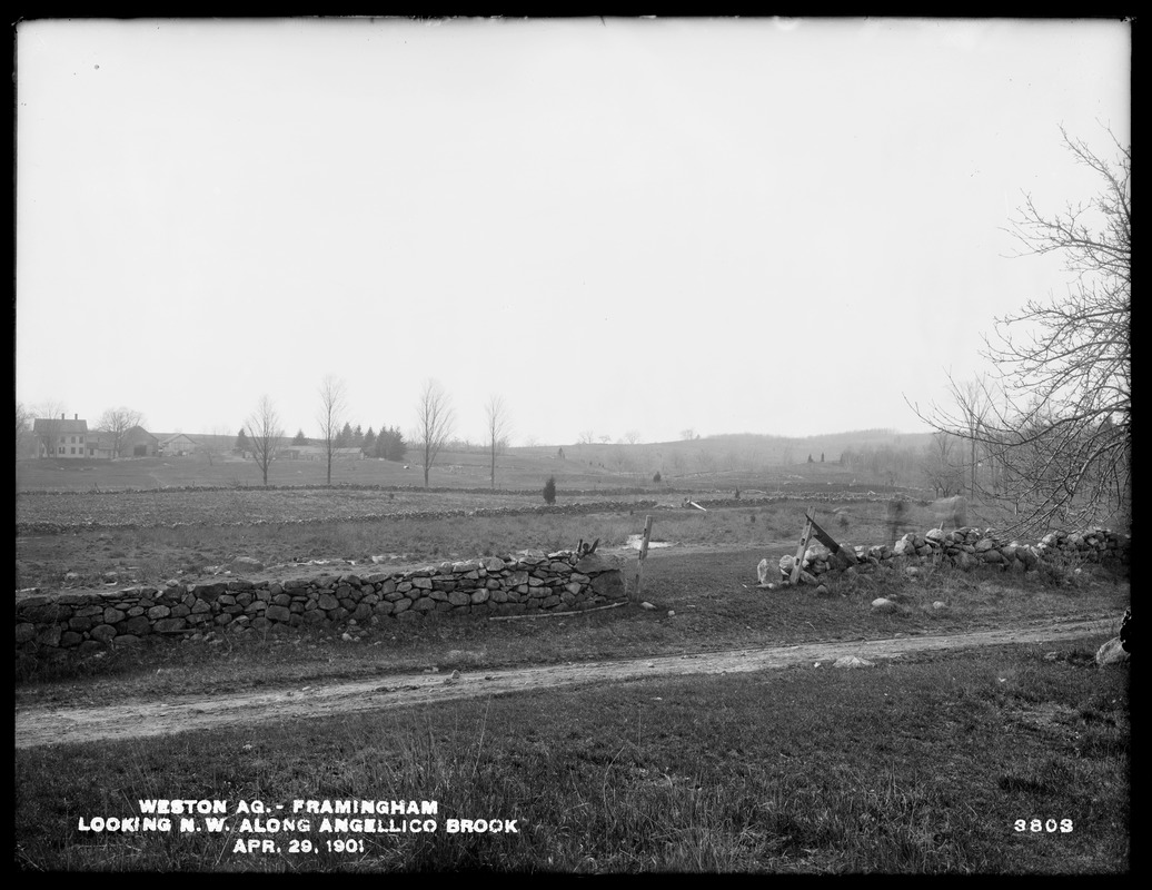 Weston Aqueduct, looking northwesterly along Angelico Brook, Framingham, Mass., Apr. 29, 1901