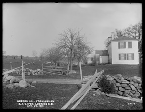Weston Aqueduct, E. A. Capen's buildings, looking southeasterly, Framingham, Mass., Apr. 29, 1901