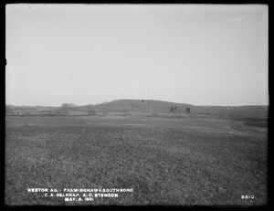 Weston Aqueduct, Comer A. Belknap's and Andrew O. Stenson's land, looking southerly, Framingham; Southborough, Mass., May 6, 1901