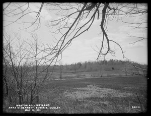 Weston Aqueduct, Anna M. Bennett's and Edwin A. Dudley's land, looking southwesterly, Wayland, Mass., May 6, 1901