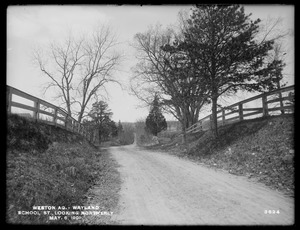 Weston Aqueduct, School Street, looking northerly, Wayland, Mass., May 6, 1901
