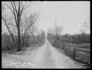 Weston Aqueduct, School Street, looking southerly, Wayland, Mass., May 6, 1901
