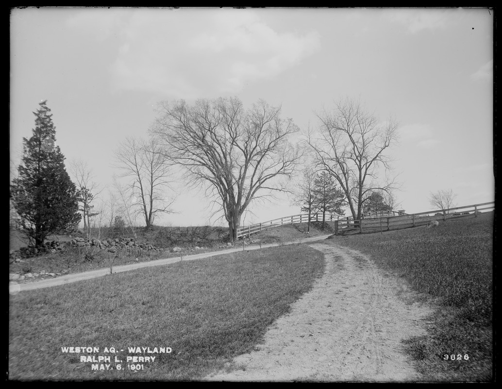 Weston Aqueduct, Ralph L. Perry's property, looking southeasterly, Wayland, Mass., May 6, 1901