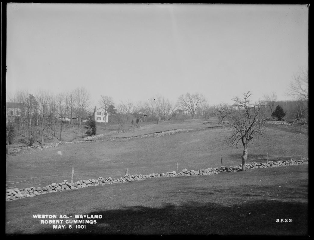 Weston Aqueduct, Robert Cummings' property, looking southeasterly, Wayland, Mass., May 6, 1901