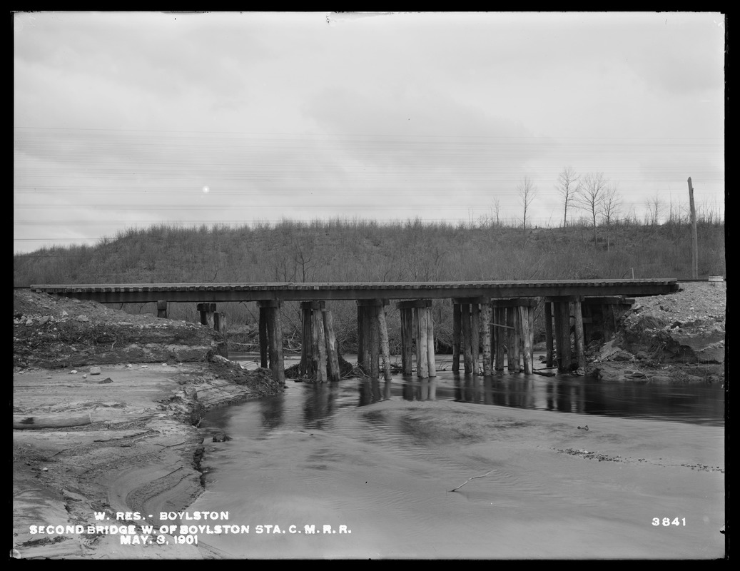 Wachusett Reservoir, second bridge west of Boylston Station on Central Massachusetts Railroad, Boylston, Mass., May 3, 1901