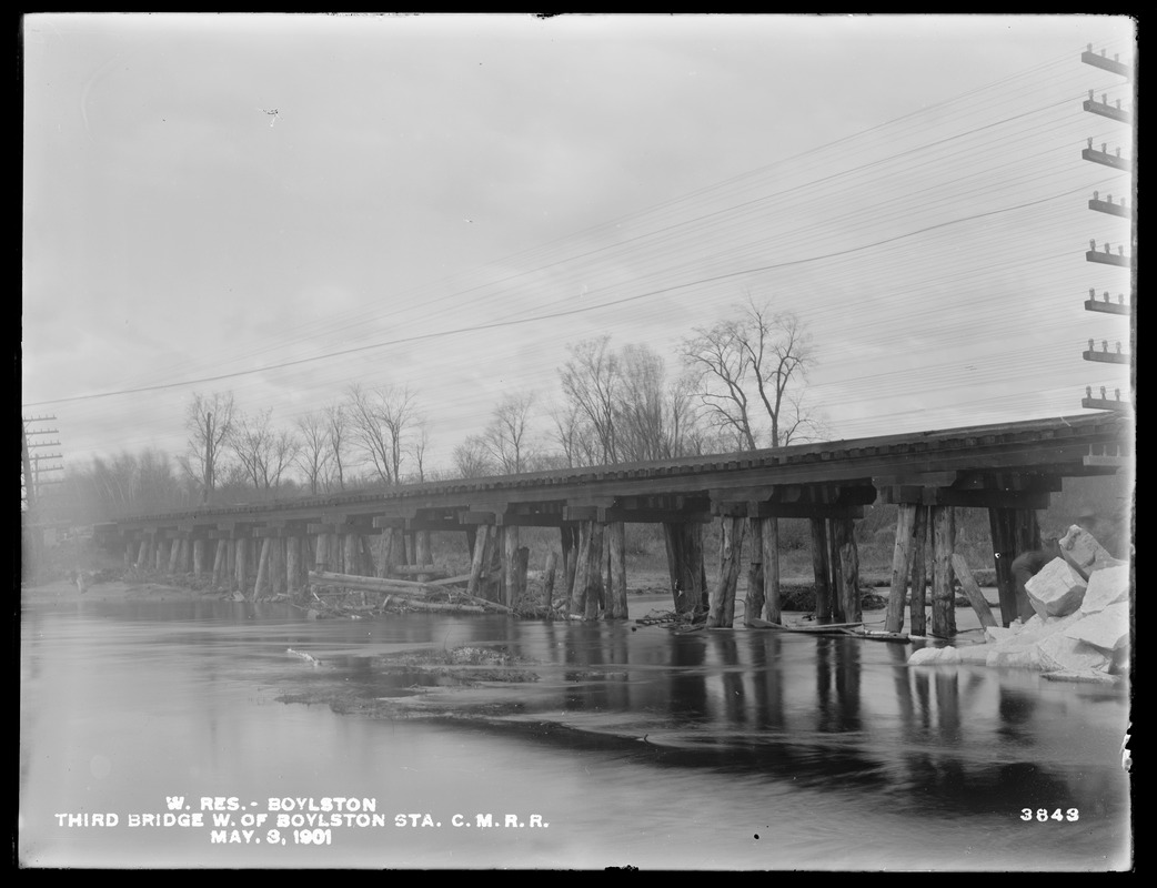 Wachusett Reservoir, third bridge west of Boylston Station on Central Massachusetts Railroad, Boylston, Mass., May 3, 1901