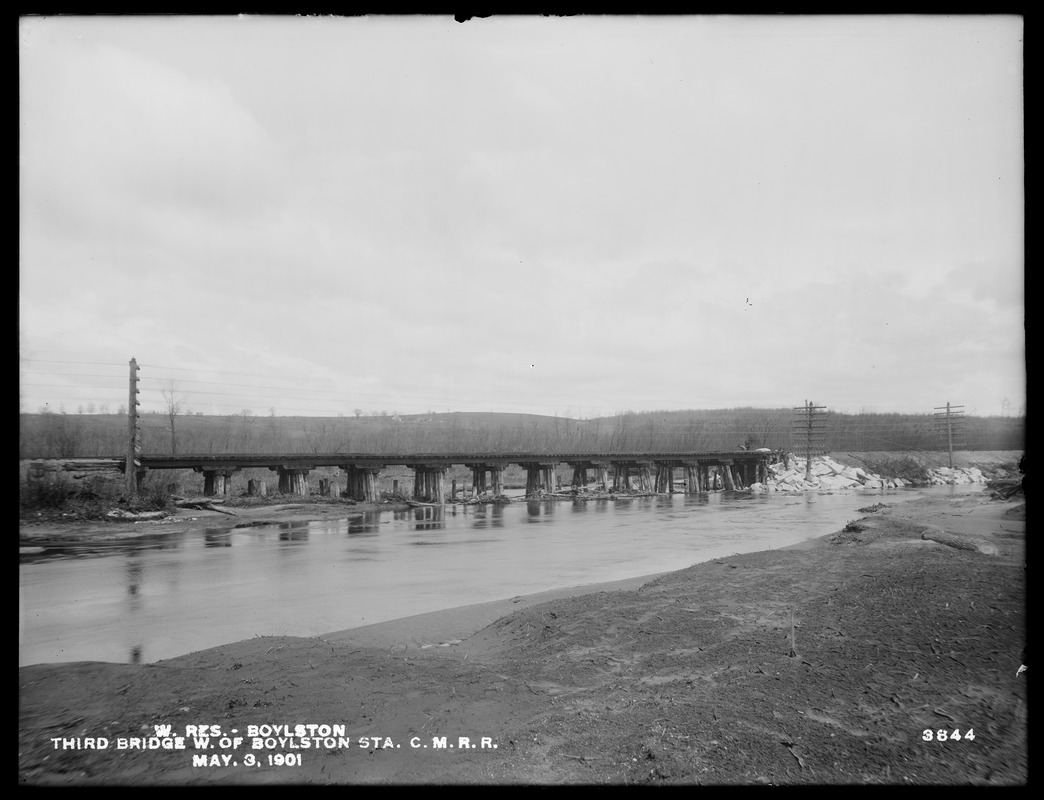 Wachusett Reservoir, third bridge west of Boylston Station on Central Massachusetts Railroad, Boylston, Mass., May 3, 1901