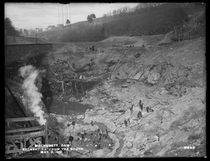 Wachusett Dam, the excavation, from the south, Clinton, Mass., May 3, 1901