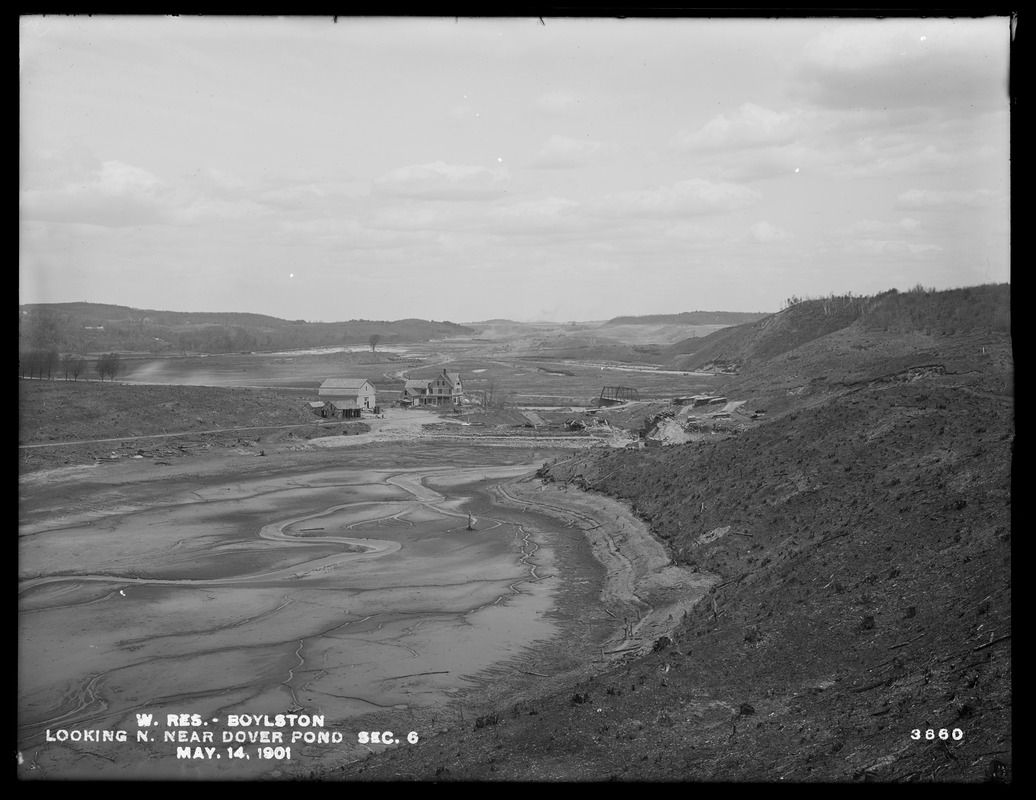 Wachusett Reservoir, Section 6, looking northeast near Dover Pond, Boylston, Mass., May 14, 1901