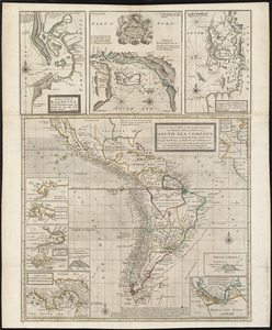 A new & exact map of the coast, countries and islands within ye limits of ye South Sea Company, from ye river Aranoca to Terra del Fuego, and from thence through ye South Sea, to ye north part of California &c. with a view of the general and coasting trade-winds