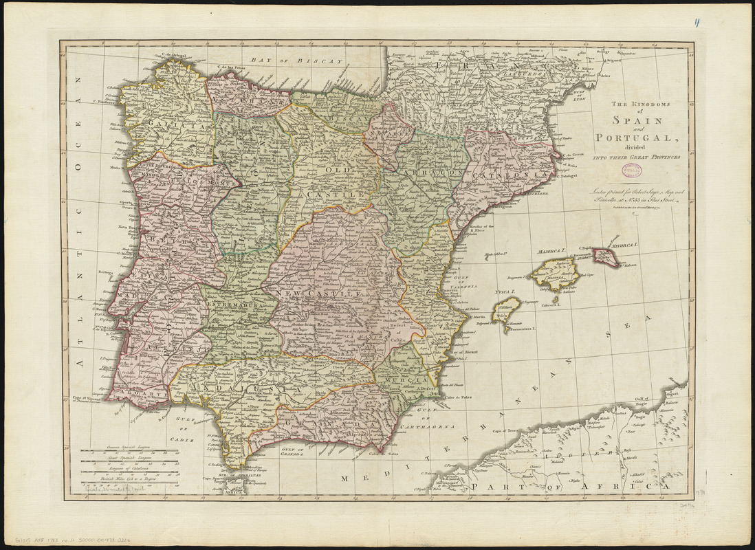 The kingdoms of Spain and Portugal, divided into their great provinces