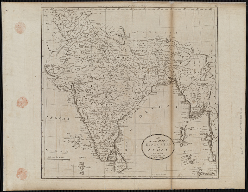 An accurate map of Hindostan or India, from the best authorities