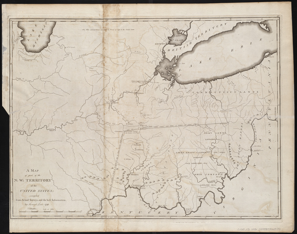 A map of part of the N:W: Territory of the United States