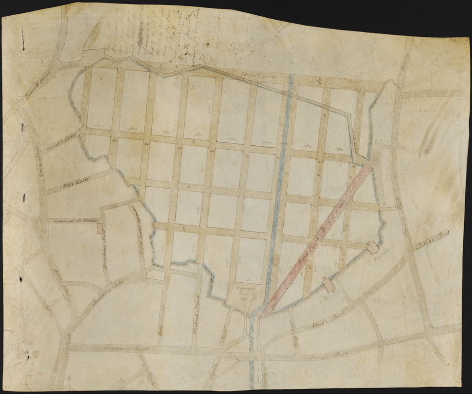 Manuscript plan of the Bulfinch Triangle, Boston, MA