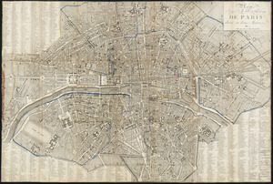 Plan routier de la ville et fauxbourgs de Paris divisé en douze mairiea
