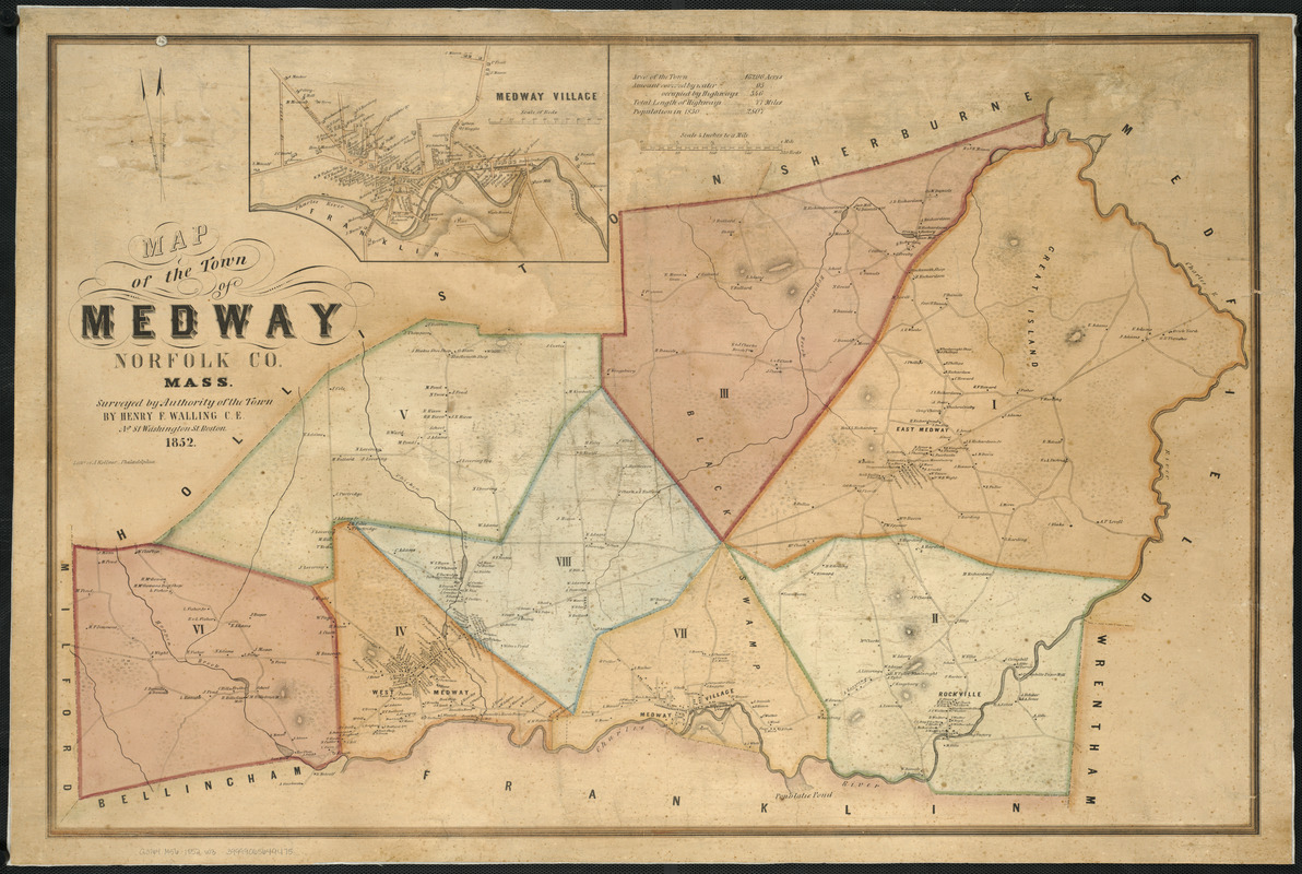 Map of the town of Medway, Norfolk Co., Mass