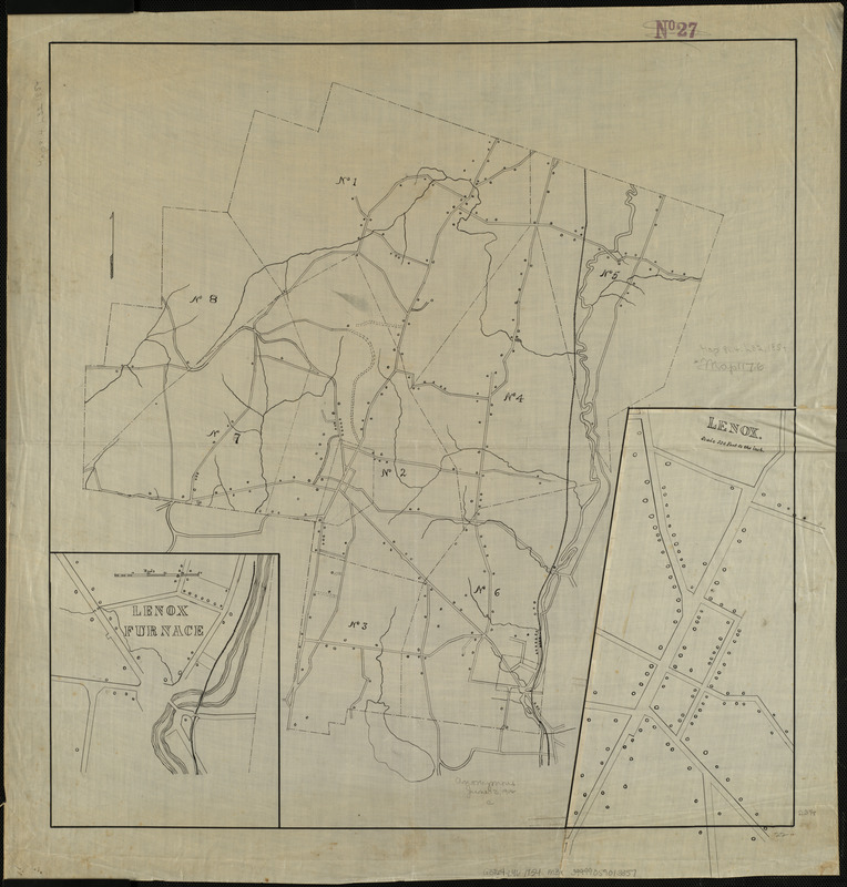 Map of the town of Lenox, Massachusetts