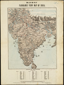 Magnus' panoramic view map of India