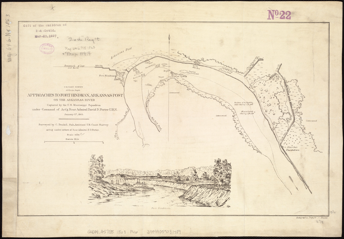 Approaches to Fort Hindman, Arkansas Post, on the Arkansas River