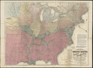 Lloyd's new map of the United States, the Canadas, and New Brunswick, from the latest surveys showing every railroad & station finished to June 1864