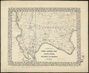 Township map of Union, Johnson, Pope, Alexander, Pulaski, and Massac Counties