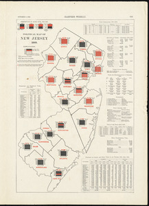 Political map of New Jersey 1888