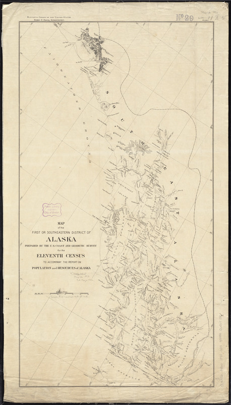Map of the first or Southeastern district of Alaska