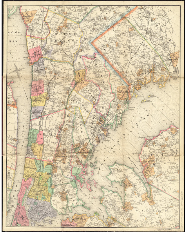 Driving road chart of the country surrounding New York City