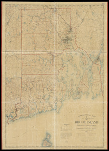 Topographical map of the state of Rhode Island and Providence plantations